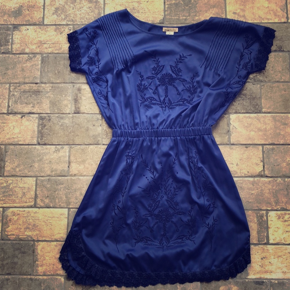 Blue Embroidered Dress